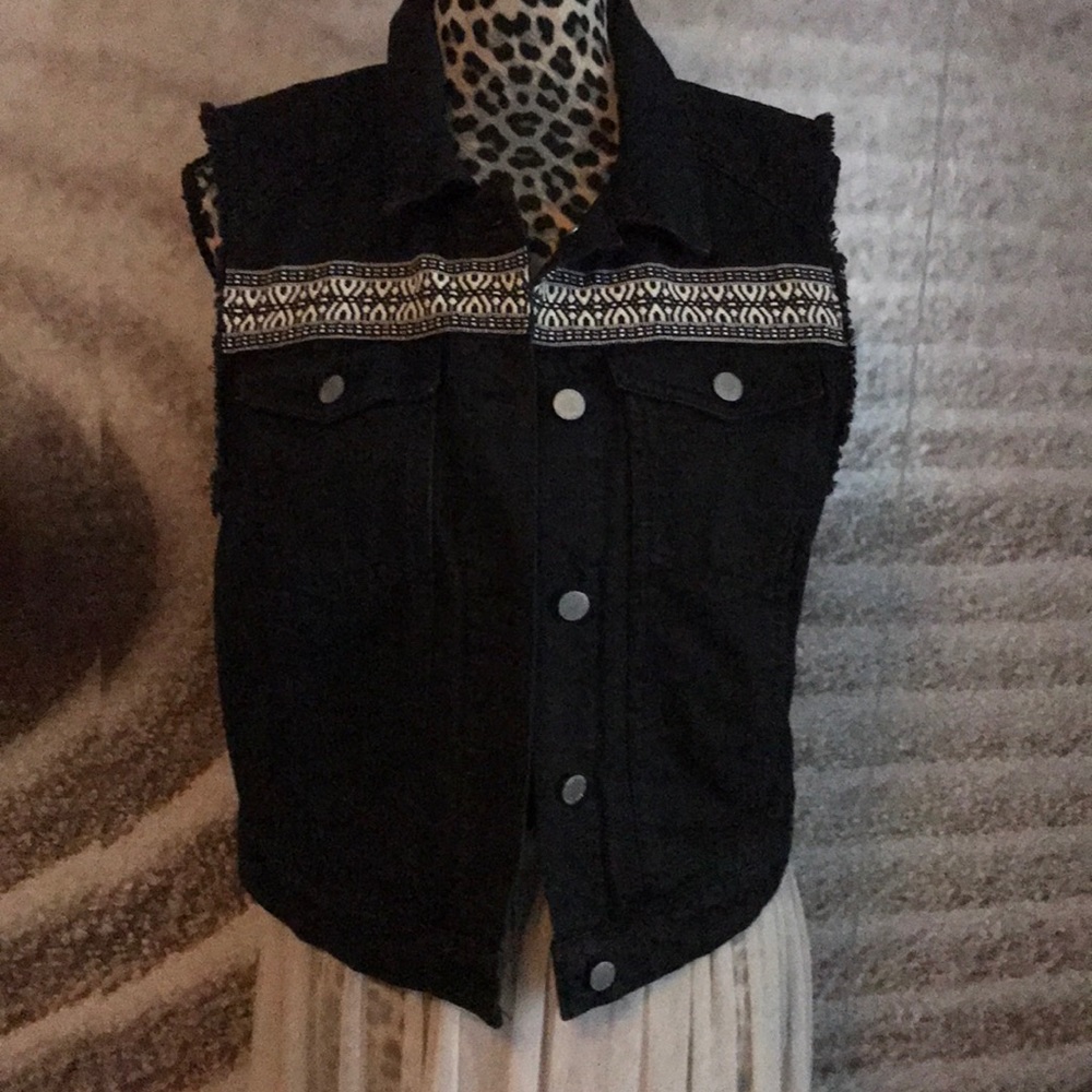 H & M Coachella black denim vest.